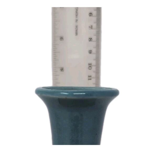 Handcrafted Ceramic Vase with Blue Floral Design - Picture 11 of 13